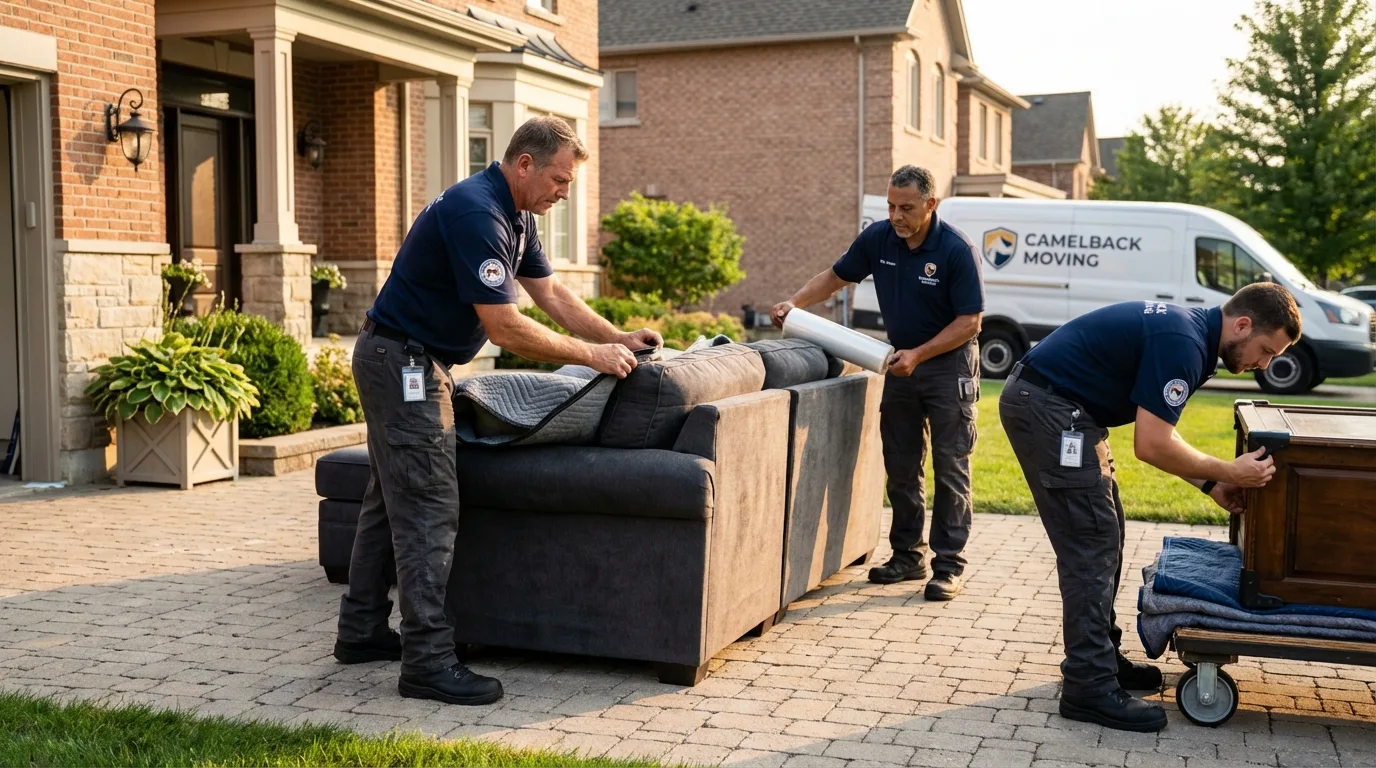 Large estate moving crew wrapping furniture in Winchester, TN