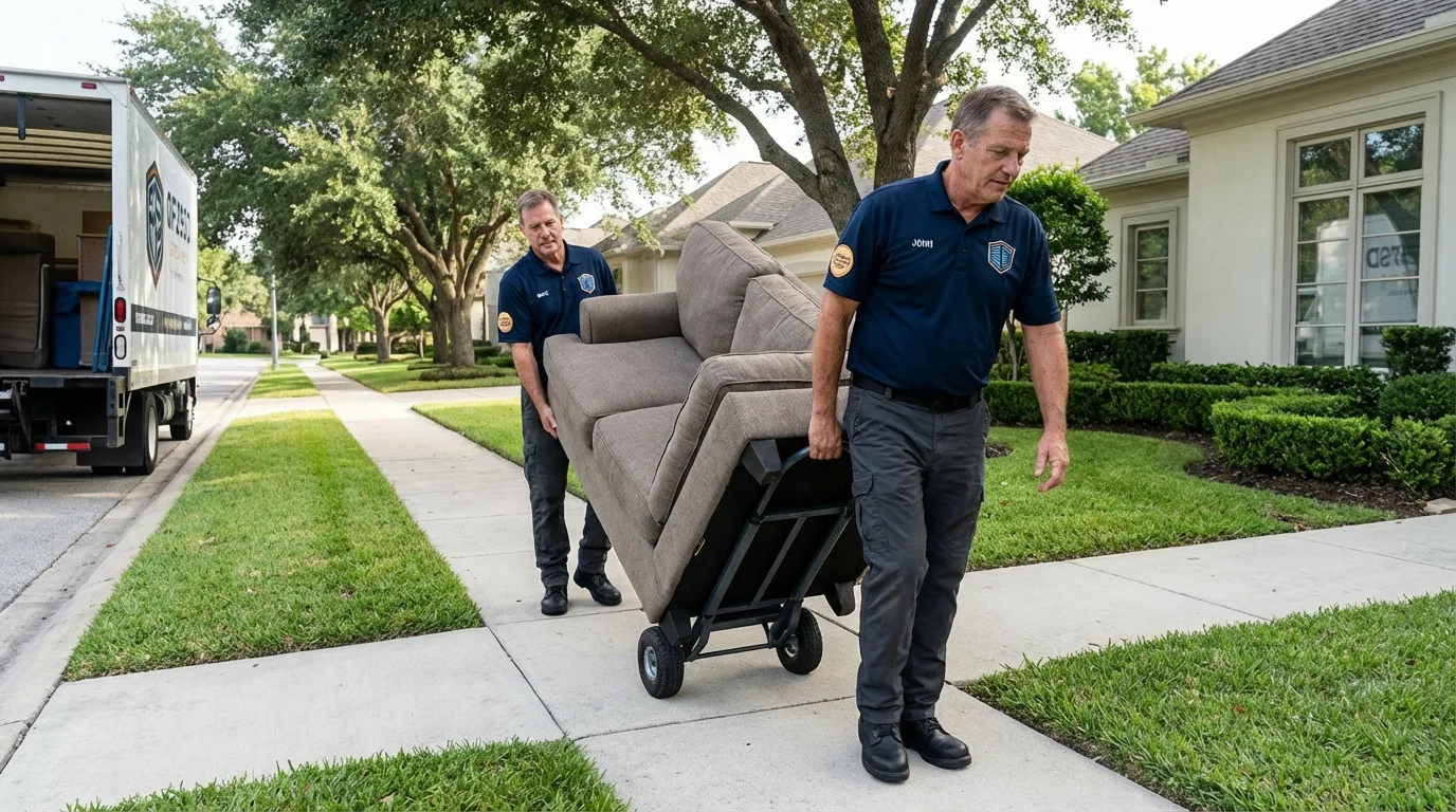 Local residential moving crew loading furniture in Winchester, TN