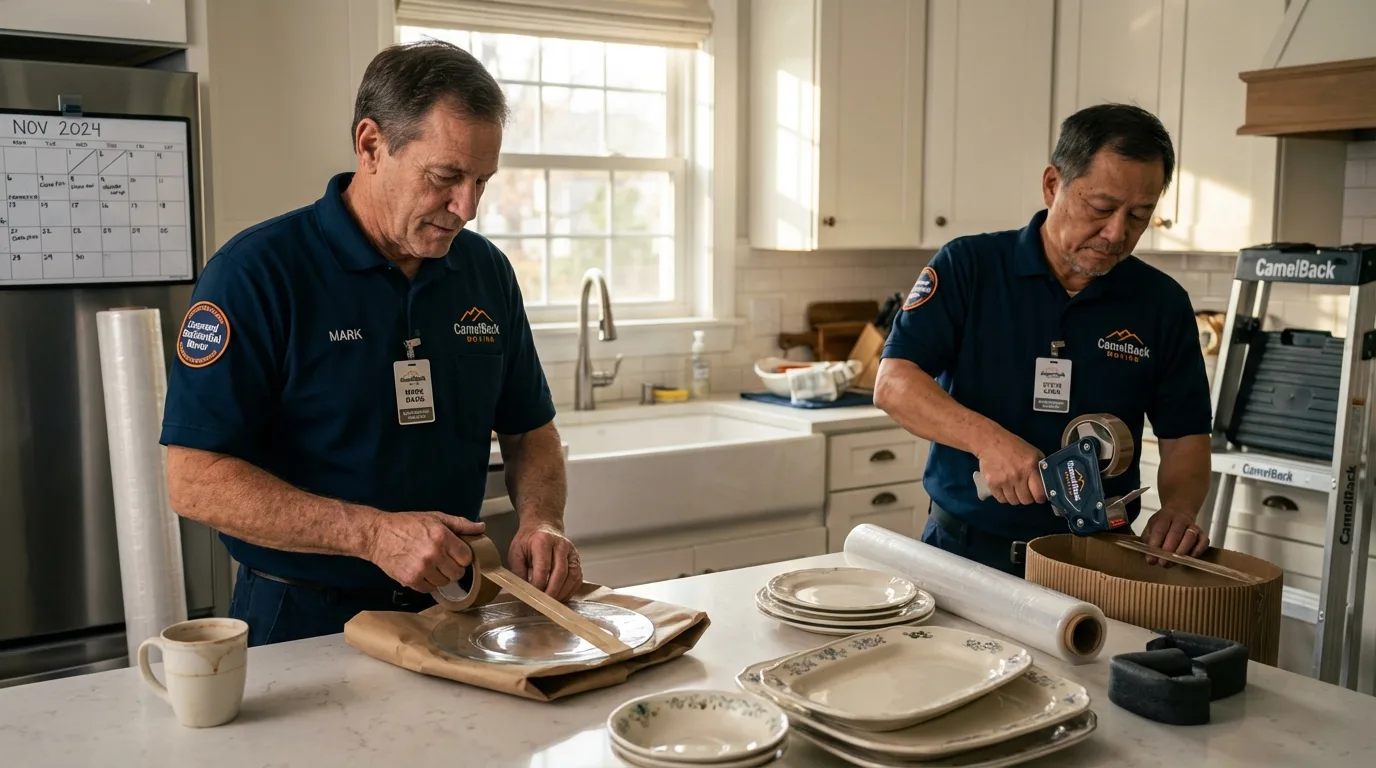 Professional crew packing kitchen dishware in Winchester, TN